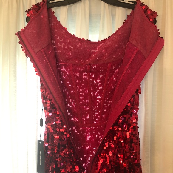 Dolce & Gabbana Fuchsia Sequin Off the Shoulder Dress NWOT MSRP $3495 IT38/US2 - Picture 11 of 12